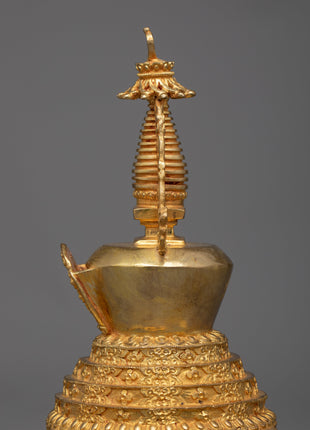 Handcrafted Buddhist Tibetan Stupa | Spiritual Enlightenment Symbol