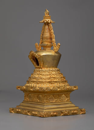 Handcrafted Buddhist Tibetan Stupa | Spiritual Enlightenment Symbol