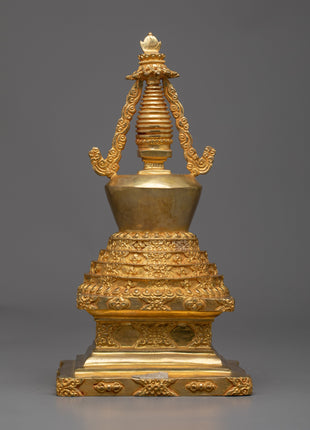 Handcrafted Buddhist Tibetan Stupa | Spiritual Enlightenment Symbol