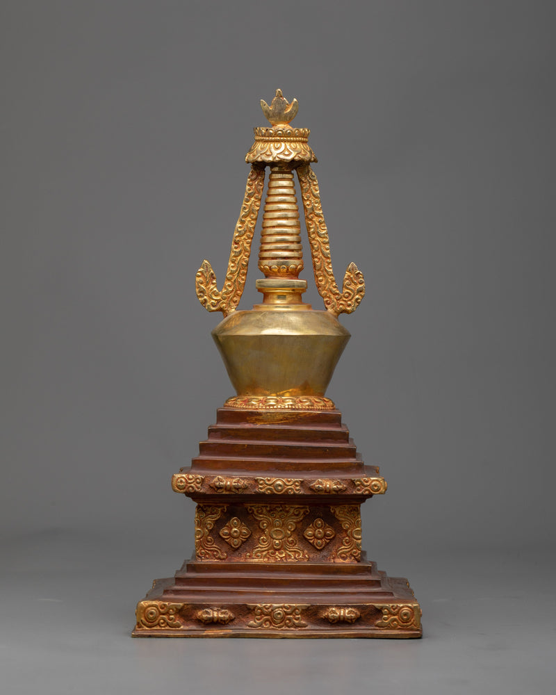 Copper Stupa Statue | Traditional Handcrafted Spiritual Decor