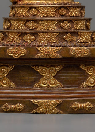 Gold Gilded Stupa | Detailed Handmade Spiritual Symbol
