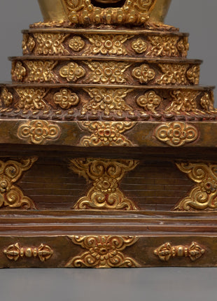 Gold Gilded Stupa | Detailed Handmade Spiritual Symbol