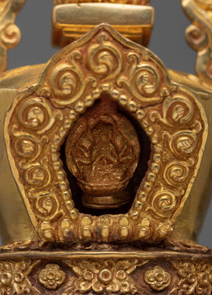 Gold Gilded Stupa | Detailed Handmade Spiritual Symbol
