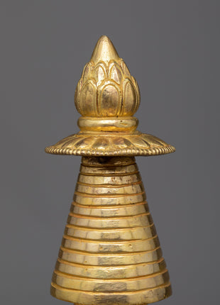 Tibetan Gold Stupa | Exquisite Artisan Crafted Spiritual Symbol