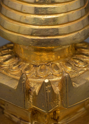 Tibetan Gold Stupa | Exquisite Artisan Crafted Spiritual Symbol