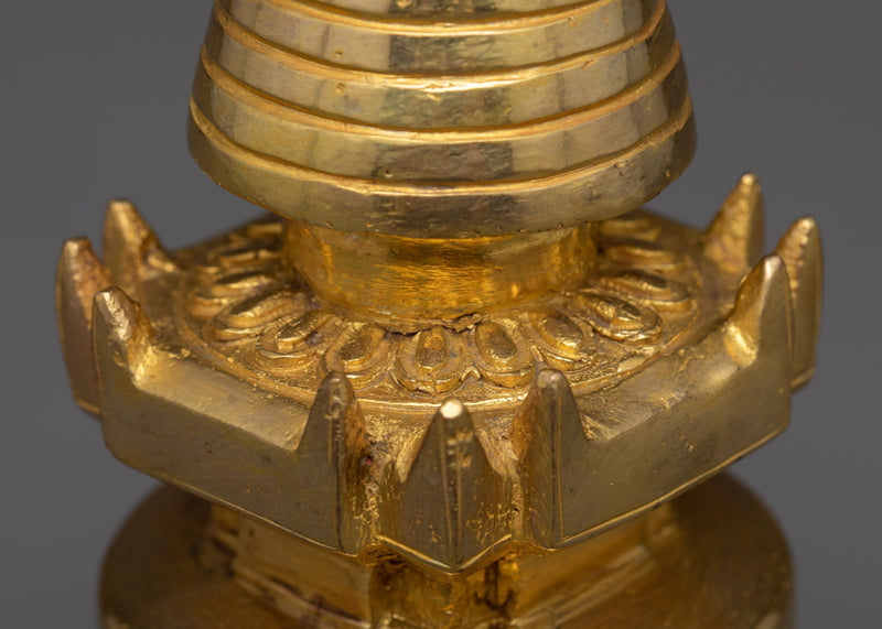 Tibetan Gold Stupa | Exquisite Artisan Crafted Spiritual Symbol