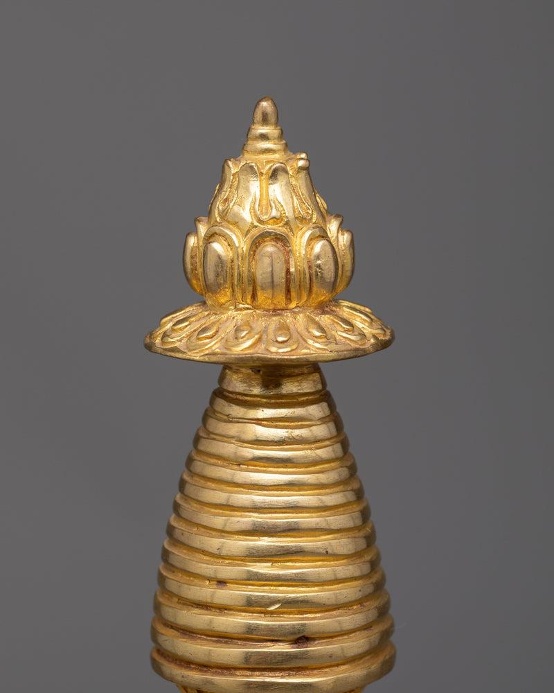 Handcrafted Golden Stupa | Sacred Handmade Spiritual Decor