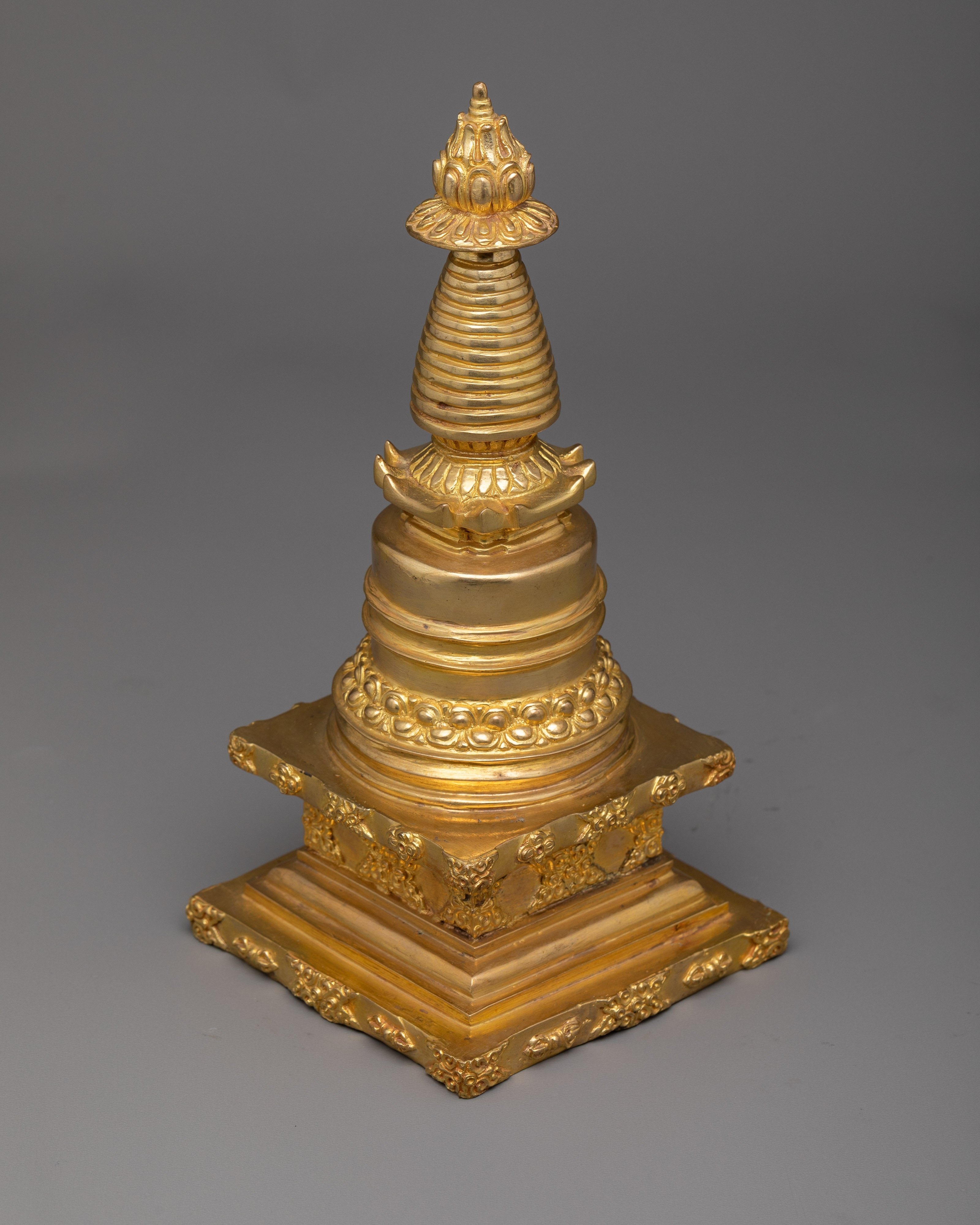 Handcrafted Golden Stupa | Sacred Handmade Spiritual Decor