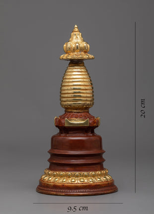 Hand-Carved Kadam Stupa | Elegant Symbol of Buddhist Wisdom