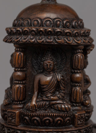 Exquisite Handcrafted Tibetan Buddhist Stupa | High-Quality Oxidized Copper Buddhist Chaitya Stupa