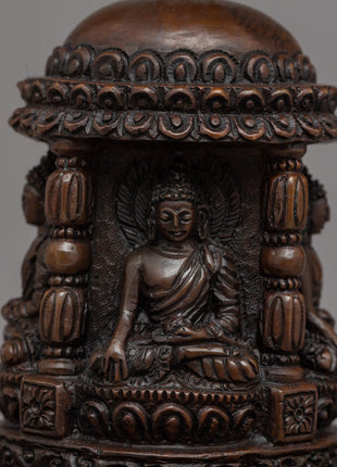 Exquisite Handcrafted Tibetan Buddhist Stupa | High-Quality Oxidized Copper Buddhist Chaitya Stupa