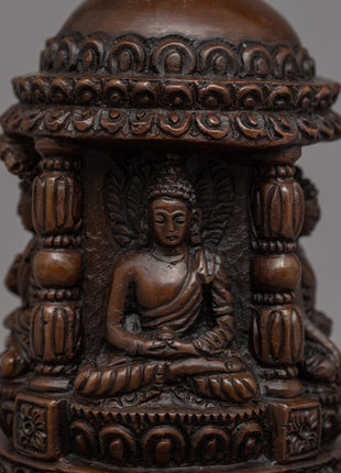 Exquisite Handcrafted Tibetan Buddhist Stupa | High-Quality Oxidized Copper Buddhist Chaitya Stupa