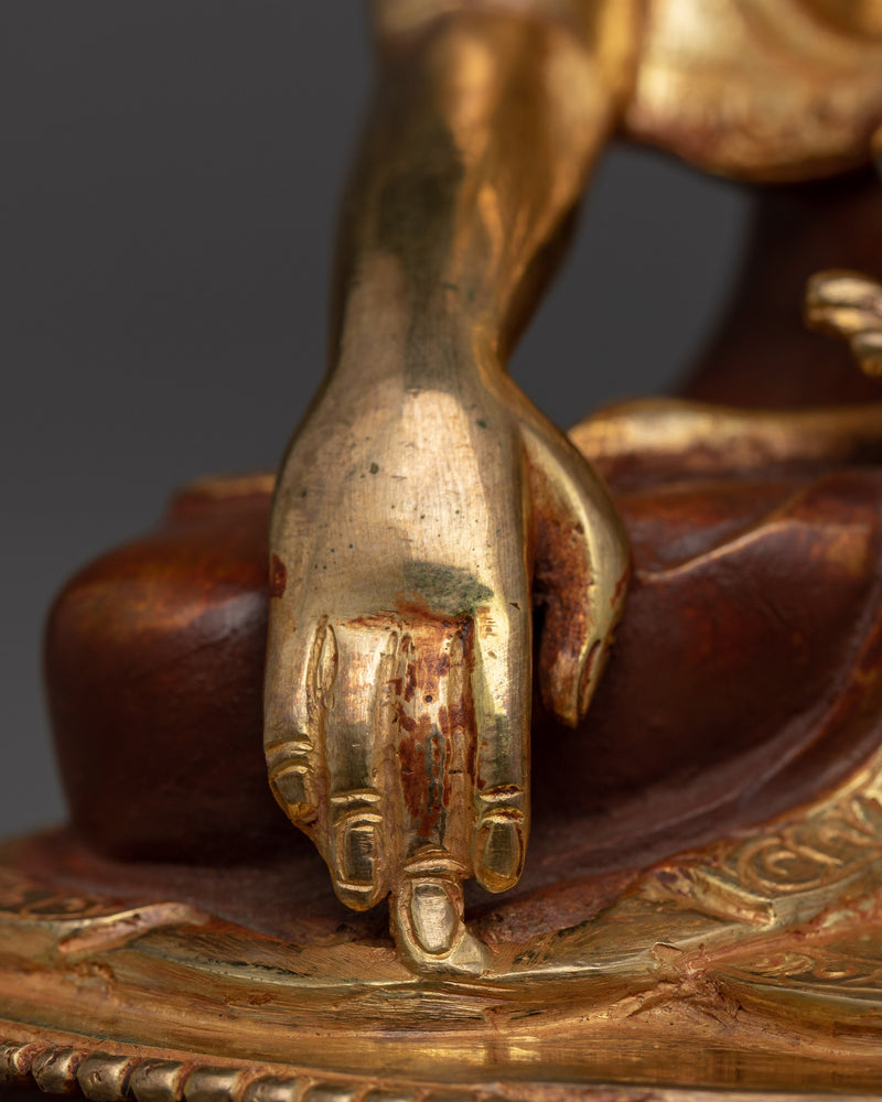 Gold Gilded Shakyamuni Buddha Statue | Resplendent Meditation Altar Centerpiece