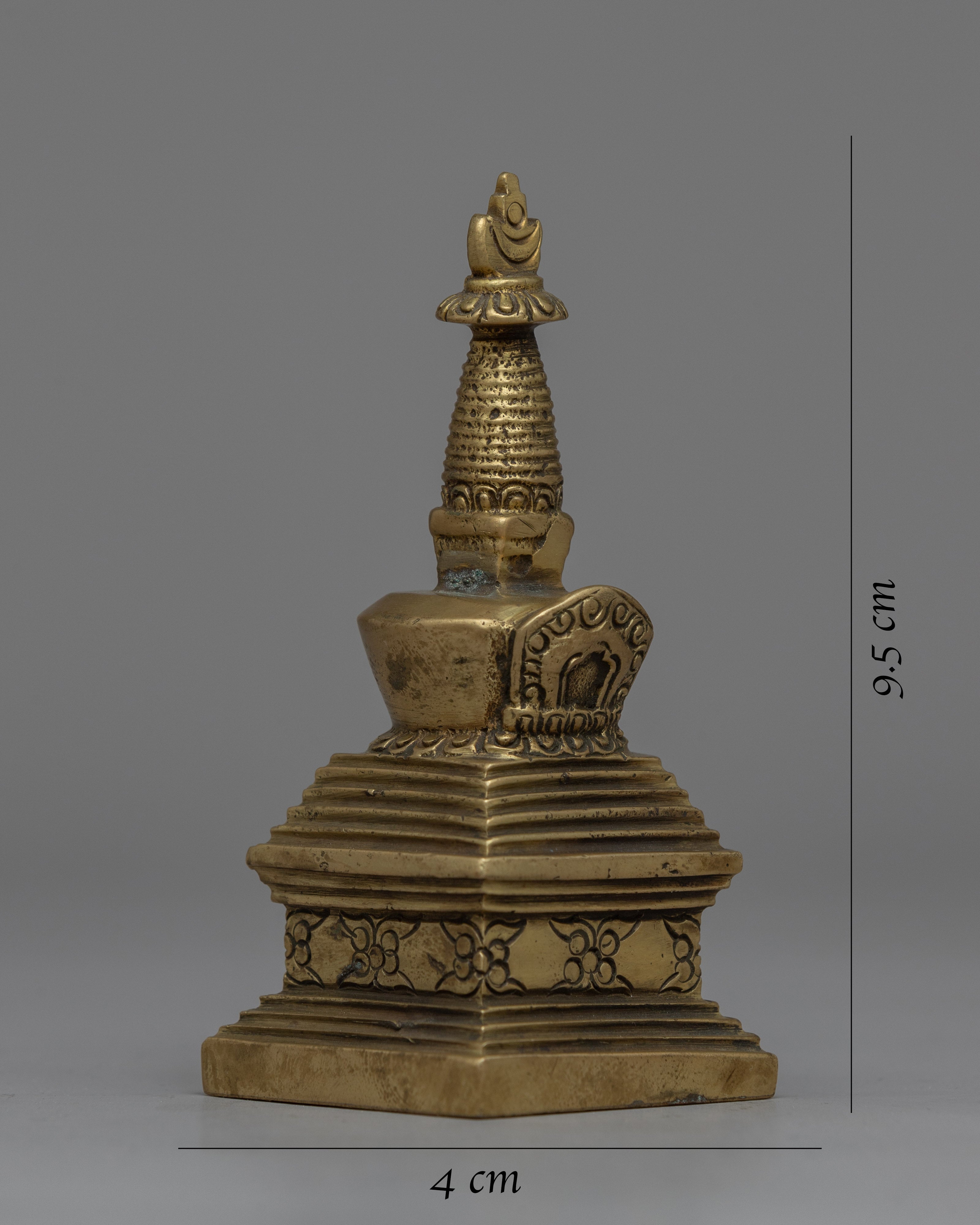 Buddhist Brass Stupa | Decorative Stupa of Blessings and Spiritual Craftsmanship
