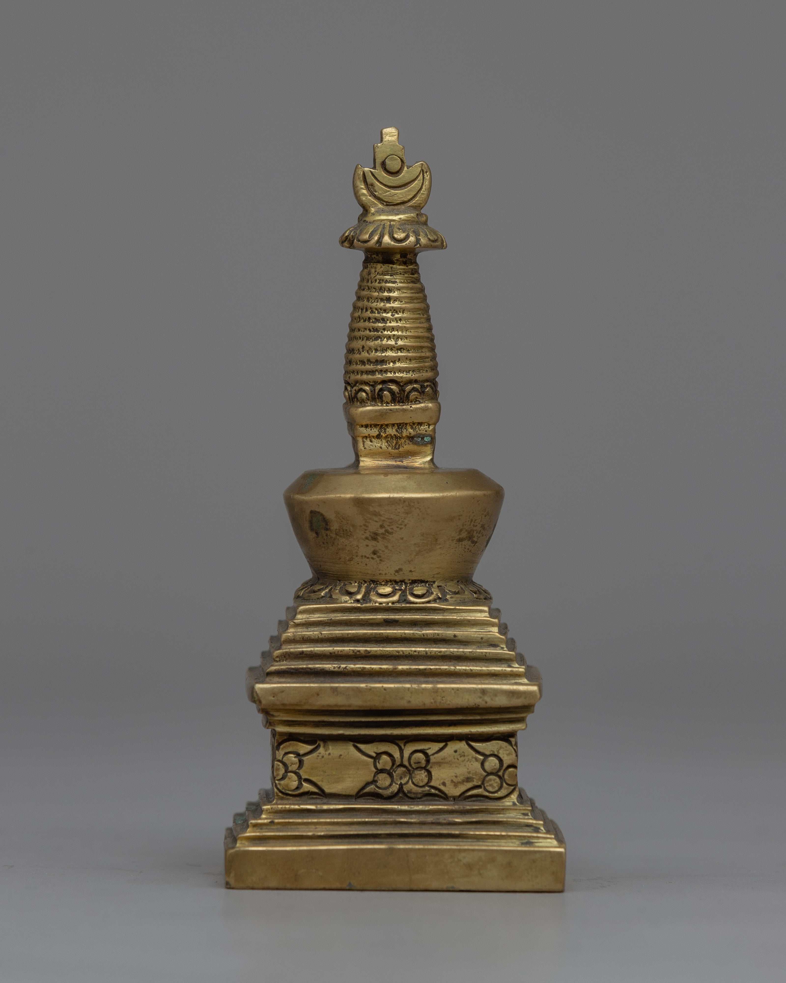 Buddhist Brass Stupa | Decorative Stupa of Blessings and Spiritual Craftsmanship
