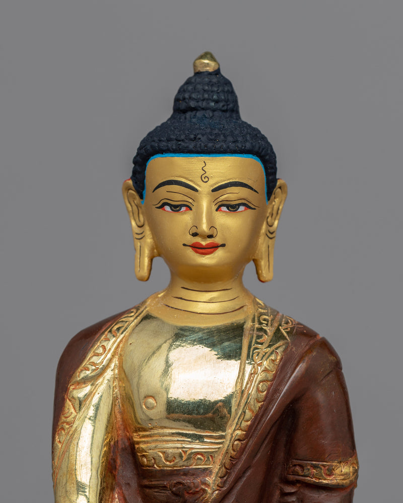 High Quality Shakyamuni Buddha Statue | Detailed 20cm Gold-Embellished Meditation Sculpture