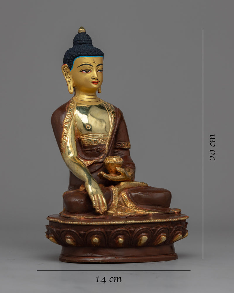High Quality Shakyamuni Buddha Statue | Detailed 20cm Gold-Embellished Meditation Sculpture