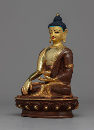 High Quality Shakyamuni Buddha Statue | Detailed 20cm Gold-Embellished Meditation Sculpture