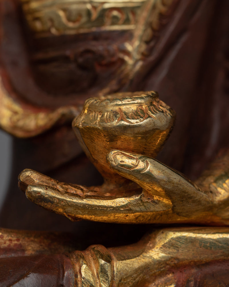 High Quality Shakyamuni Buddha Statue | Detailed 20cm Gold-Embellished Meditation Sculpture