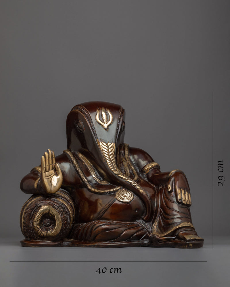 Divine Resting Ganesh Statue | Handcrafted Symbol of Protection and Blessings