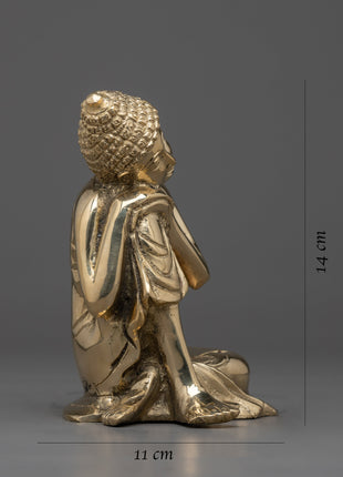 Buddha Resting on Knee | Handcrafted Statue with Buddha in Resting Pose