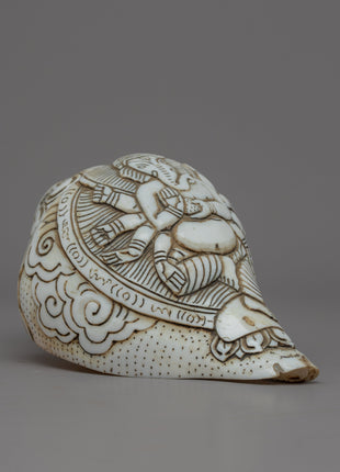 Handcraved Ritual Shankha | Sacred Conch Shell for Ceremonies