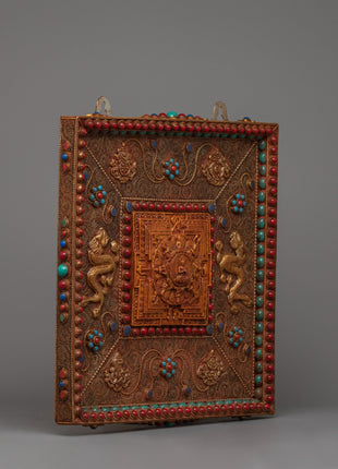 Large Metal Wall Hanging | Handcrafted Decorative Metal Thangka
