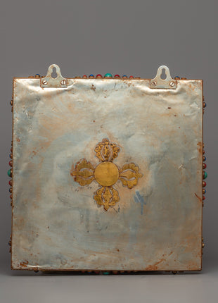 Large Metal Wall Hanging | Handcrafted Decorative Metal Thangka
