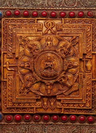 Large Metal Wall Hanging | Handcrafted Decorative Metal Thangka