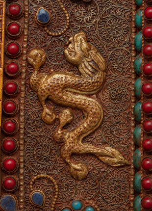 Large Metal Wall Hanging | Handcrafted Decorative Metal Thangka