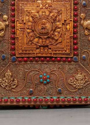 Large Metal Wall Hanging | Handcrafted Decorative Metal Thangka
