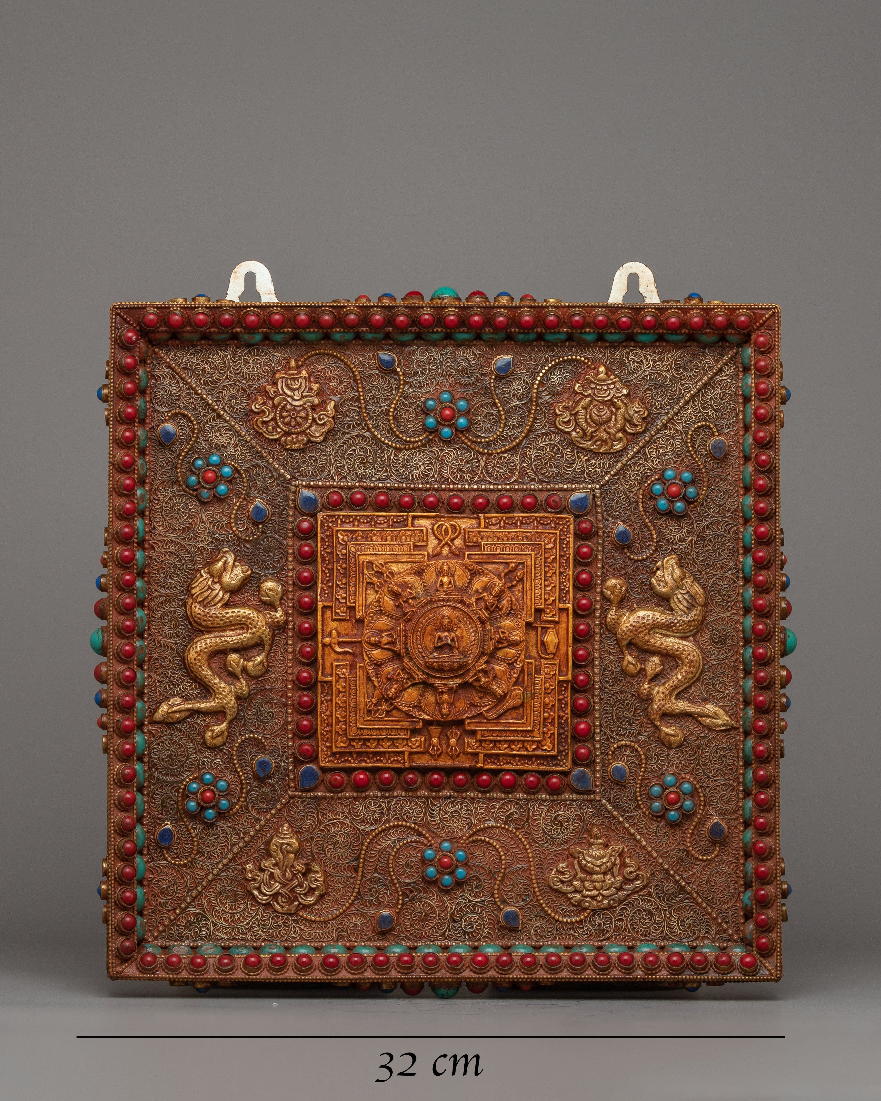 Large Metal Wall Hanging | Handcrafted Decorative Metal Thangka