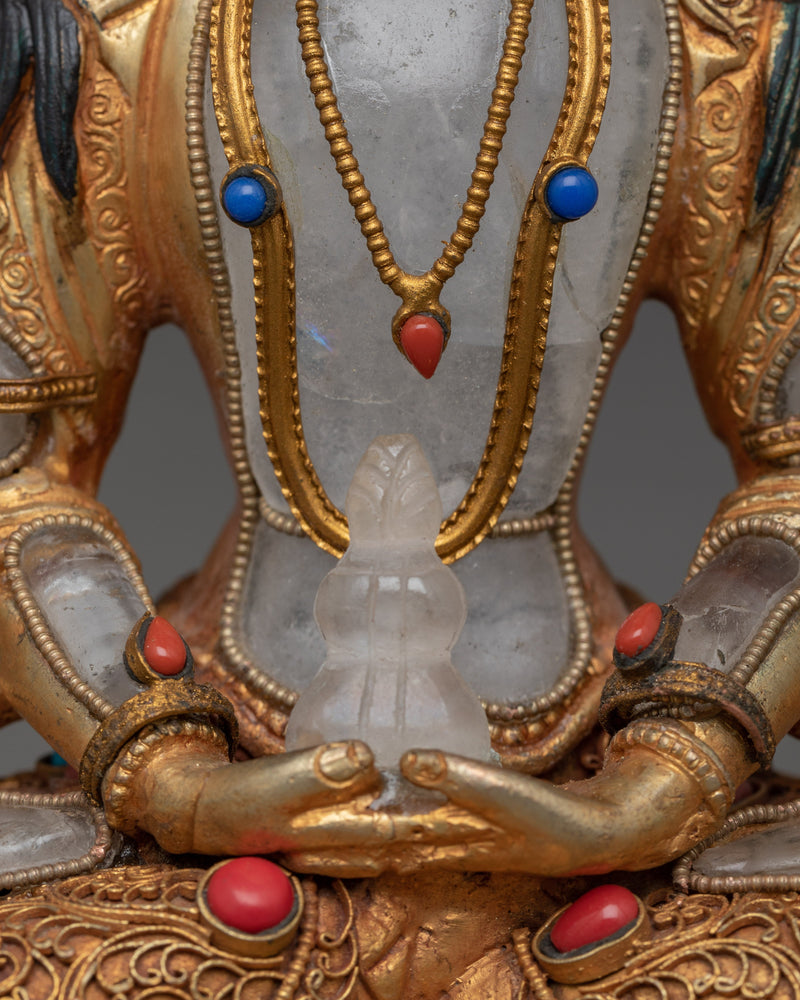 Crystal Amitayus Statue | Symbol of Longevity & Merit