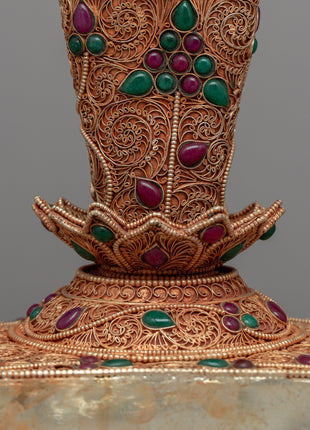 Tibetan Sankha with Stand | Religious Gift from Nepal