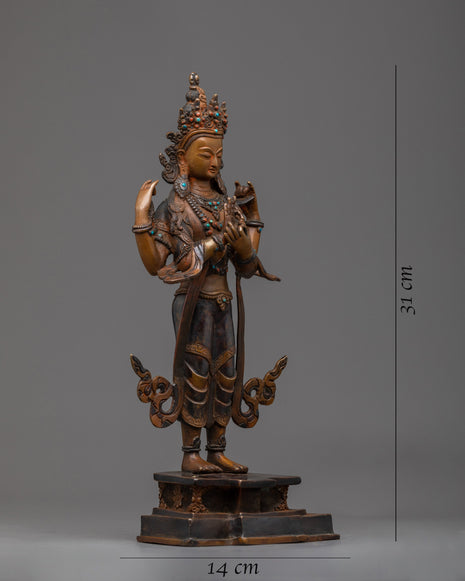 Standing 4 Armed Chenrezig Statue | The Embodiment of Universal Compassion