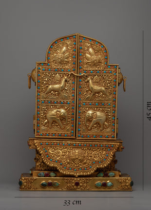 Tibetan Ghau Prayer Box | Large Altar & Prayer Box for Devotees