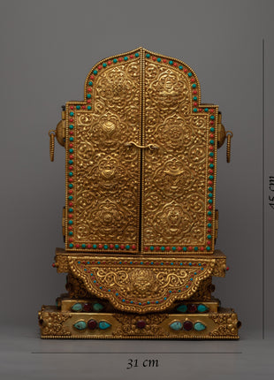 Large Gau Tibetan Buddhist Prayer Box | Box for Spiritual Keepsakes & Prayers