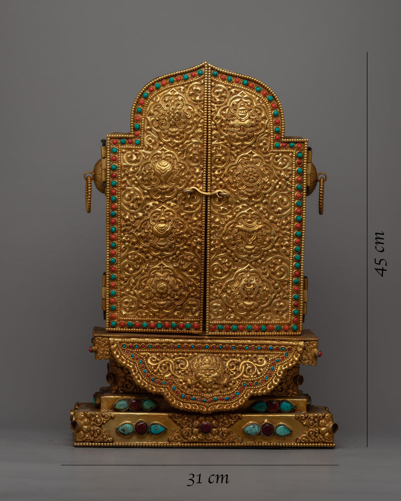 Large Gau Tibetan Buddhist Prayer Box | Box for Spiritual Keepsakes & Prayers