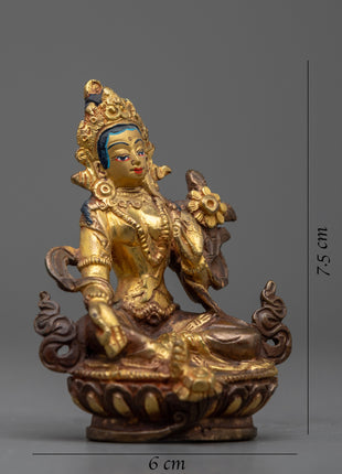 Green Tara Copper Statue | Serene Statue for Peaceful Contemplation