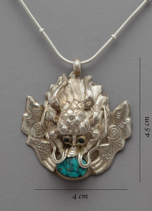 Silver and Turquoise Locket | Handmade Gemstone Beauty Locket