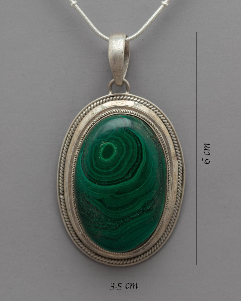 Green Malachite Locket | Wearable Pure Sterling Silver Jewelry"