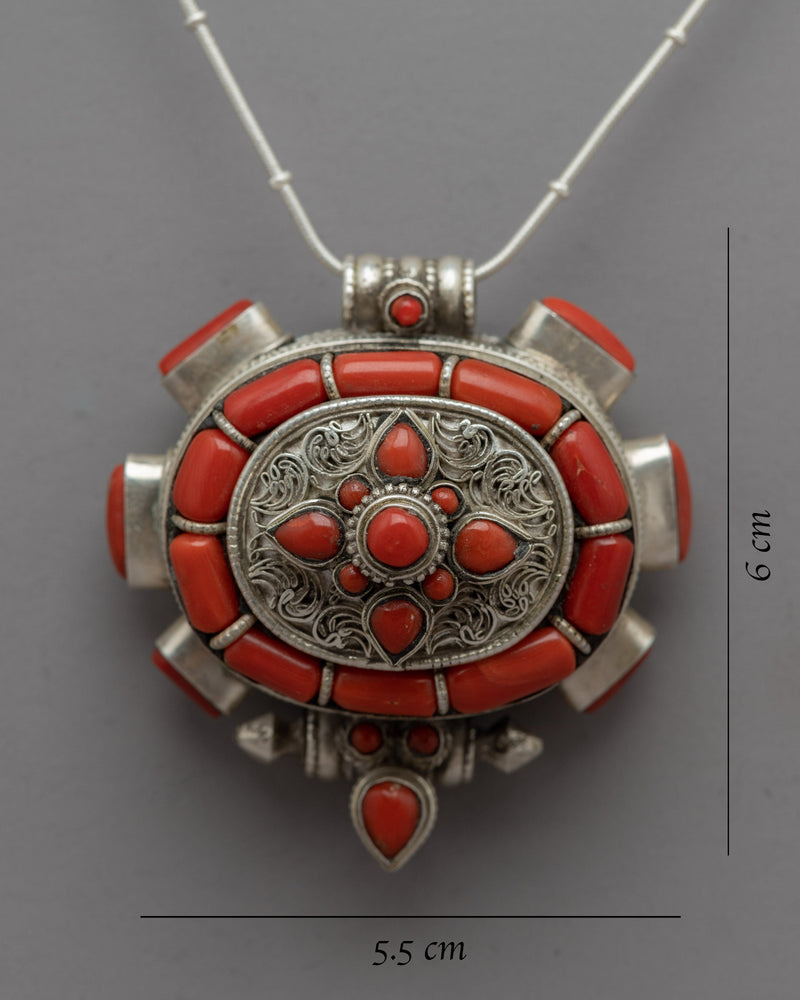 Natural Coral Locket | Nautical Beauty for Jewelry Enthusiasts