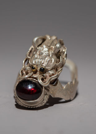 Handcrafted Dragon Sculpture Sterling Silver Ring | A Unique and Symbolic Rings for Gifts
