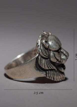 Silver Lion Ring | Adjustable Ring for Fashion Accessory