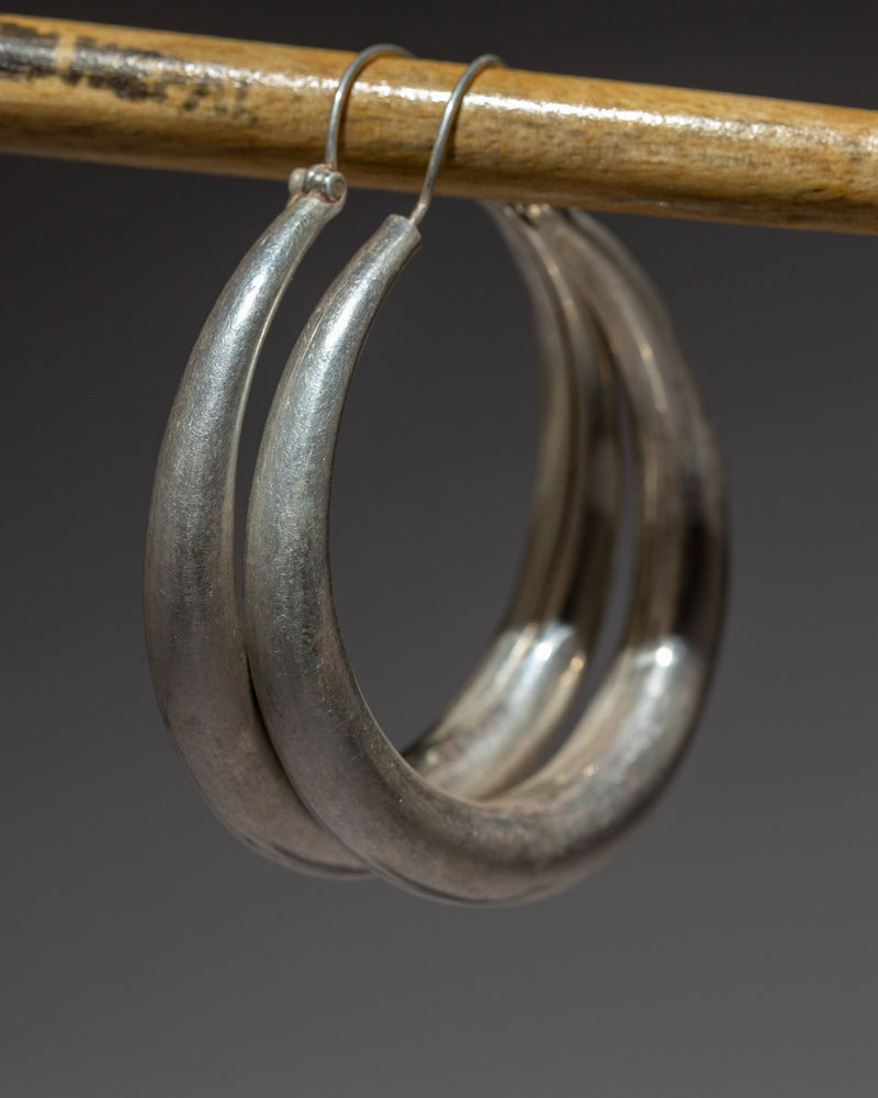 2.15 Inch Sterling Silver Hoop Earrings | Chic and Subtle Fashion Statement