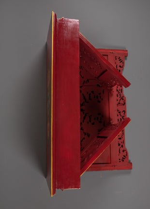 Tibetan Folding Wood Table | Hand-carved for Unique Interiors