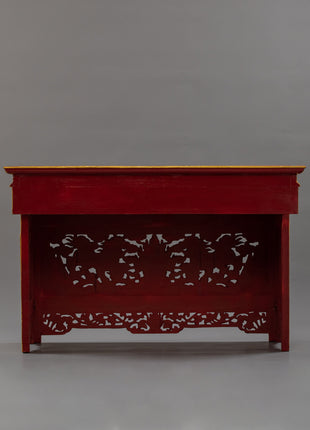 Tibetan Folding Wood Table | Hand-carved for Unique Interiors