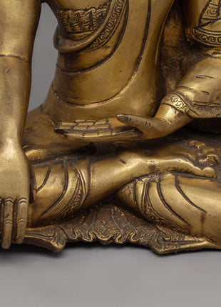 Brass Buddha Shakyamuni Statue | Sacred Spiritual Sculpture