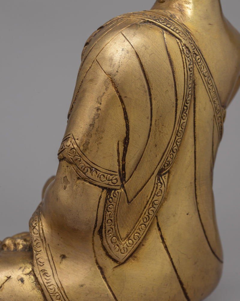 Brass Buddha Shakyamuni Statue | Sacred Spiritual Sculpture