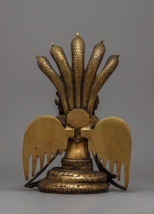 Brass Naga Kanya Statue | Symbol of Serpent Wisdom and Protection